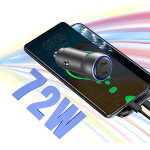 Cargador de coche metálico nuevo de 60W PD30W con PD QC 3.0, adaptador de carga rápida dual con 2 puertos tipo C para enchufe de CA. - Product Image 3