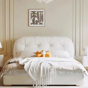 Luce tecnologia di lusso panno letto camera da letto furtinure testiera morbida borsa letto matrimoniale in appartamento