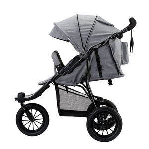 Cochecito de Bebé Morething MTBJW-606A, Estructura de Acero Inoxidable, Tela de Lino, Plegado con una Sola Mano, Llantas Reforzadas, en Oferta - Product Image 4