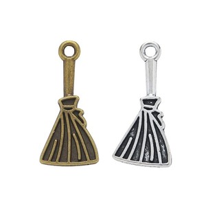 Pendentif <span class=keywords><strong>Balai</strong></span> à Poils en Alliage de Zinc, Argent Vieilli et Bronze, Style Sorcière, <span class=keywords><strong>pour</strong></span> Décoration Artisanale de la Récolte d'Automne - Product Image 5