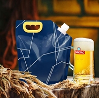 Sac fourre-tout portable pour bière et jus, avec bec verseur refermable, design amélioré, personnalisé, écologique, sûr, logo imprimé, nouvelle couleur