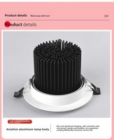 Spot encastré LED à CRI élevé pour bijouterie, anti-éblouissement, en aluminium, pour plafond, indice de protection IP44, garantie de 3 ans pour les commerces