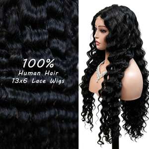 RTS <b>Deep</b> <b>Wave</b> 24inch Human Hair <b>Wig</b> 13x4 Lace Frontal Raw Cuticle Long Human Hair <b>Wig</b> 210% Density for Black Women Pre-cut Lace - Product Image 3