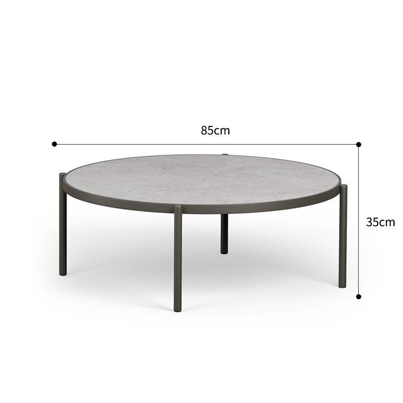 Mesa de centro grande (tablero de losa de piedra) (gris oscuro)