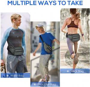 Sac de ceinture de sport tendance 2025, sac de course en toile imperméable, sac de rangement pour la taille avec porte-bouteilles d'eau - Product Image 2