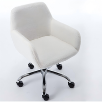 Chaise de bureau ergonomique de luxe contemporaine à hauteur réglable manuellement, pivotante à 360°, en fausse fourrure, avec plusieurs options de fausse fourrure