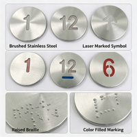 Plaque d'insertion de bouton d'ascenseur en braille en acier inoxydable avec numéros/symboles personnalisés, étiquette tactile pour panneaux accessibles