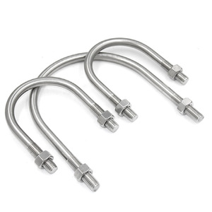 MM-UB02 Boulon en U 1/2'' M2.6 en acier inoxydable SS304 316 avec écrous et rondelles finition zinc - Product Image 1