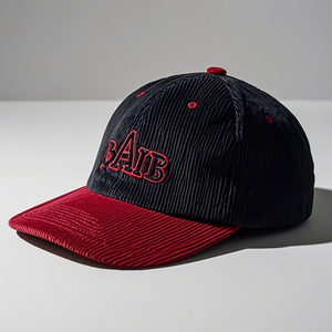 หมวกแก๊ปผ้าลูกฟูกสำหรับผู้หญิงสองสีหมวกเบสบอลแนวสปอร์ตลำลองปรับได้มีสไตล์วินเทจกันแดดปัก - Product Image 3