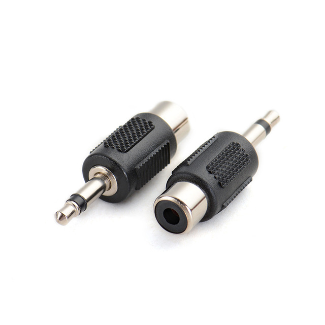 Audio TS Adapter 3.5mm 1/8" Mono Plug Male to RCA Female Jack Adaptor Connector Plastic