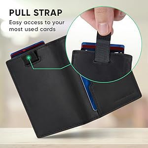 Tarjetero de Cuero Genuino para Hombre, Diseño Deslizable, Anti Desmagnetización, Múltiples Ranuras, 4 Pulgadas, Color Negro - Product Image 4