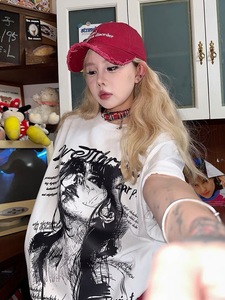 Hip Hop Printed Inner Wear Trendy Black <b>White</b> Pure Cotton Short Sleeve <b>Tshirt</b> - Product Image 1