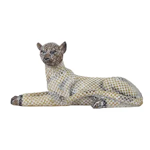 Redeco新设计树脂动物雕像豹纹人物家居和办公室装饰