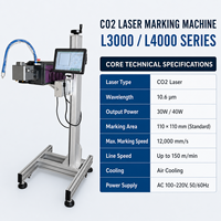 Máquina de Marcado Láser de CO2 de 30W 40W para Cartón, Papel, Madera, Acrílico, Fecha de Caducidad, Código de Lote, Logotipo, Número de Serie