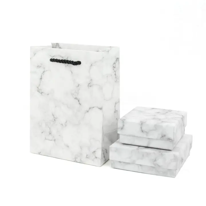 Custom special marble pattern EVA foam insert Jewelry gift paper box