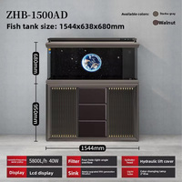 Aquarium ultime de style chinois Dragon Rouge, grand réservoir avec fond en verre ultra-transparent, filtre intelligent, garantie de 2 ans