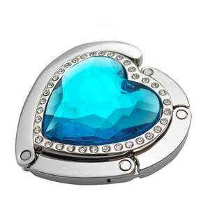 Support de sac à main pliable en forme de cœur scintillant avec crochet, support de sac à main de <span class=keywords><strong>table</strong></span>/bureau, robuste, avec strass, logo personnalisé, cadeau promotionnel - Product Image 4