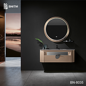 ตู้ห้องน้ำ BNITM ฟอซาน ดีไซน์สวยงาม กันน้ำ รุ่นสแตนเลส พร้อมอ่างล้างหน้า กระจก และไฟ - Product Image 6