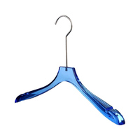 Cintres de présentation en acrylique transparent avec logo personnalisé pour vêtements, manteau, robe et t-shirt, cintres en acrylique de couleur transparente et durable