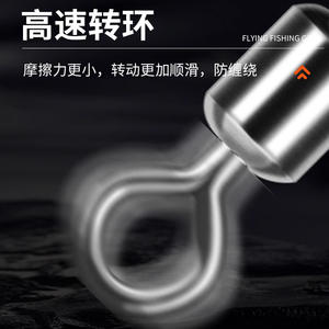 Connecteurs pivotants en acier inoxydable en forme de huit pour la pêche, noir et blanc, 100 pièces, sac œil-œil pour leurres de grande taille, matériel de pêche - Product Image 5