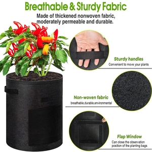 Sac de culture de fraises en tissu feutré, multi-poches, durable, biodégradable, écologique, avec poignées, capacité d'un gallon - Product Image 6