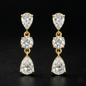 ต่างหูเพชรสตั๊ดคุณภาพพรีเมี่ยมเครื่องประดับที่สวยงามหรูหราสำหรับผู้หญิงของขวัญงานหมั้นงานแต่งงานดูเป็นอมตะ - Product Image 1