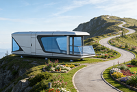 Cabane de glamping en forme de A, alimentée à l'énergie solaire, maison-capsule spatiale moderne, cabane portable hors réseau