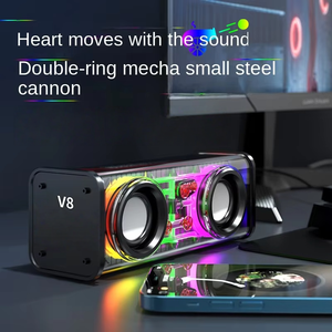 Trong Suốt Mecha Nhỏ Nhựa Pháo Không Dây Cho <span class=keywords><strong>Mini</strong></span> Thẻ Loa Di Động Máy Tính Để Bàn Âm Thanh Loa Siêu Trầm Nặng - Product Image 5