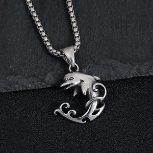 Yunnique – collier avec pendentif dauphin en acier inoxydable, bijoux unisexes, cadeau, pendentif en forme d'animal, à la mode - Product Image 2