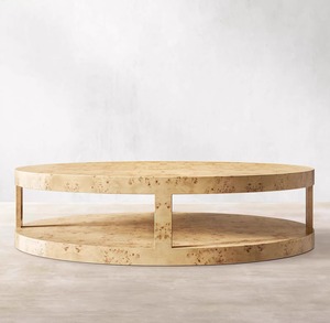 Tavolino da Caffè Rotondo RH in Legno di Quercia Bianca Stile <span class=keywords><strong>Country</strong></span> Americano, Realizzato su Misura in Legno Massello - Product Image 4