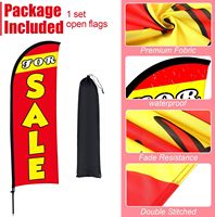 Drapeau à franges en vente, grand drapeau de signalisation, bannière géante avec corde pour magasin de détail, extérieur, jardin, publicité commerciale (rouge)