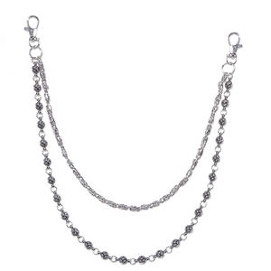 Cadena doble cruzada para pantalones, cadena de cintura de plata tibetana, estilo casual urbano, moda hip hop punk, cadena corporal - Product Image 5