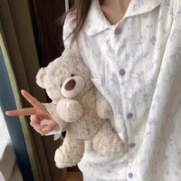 Vêtements de nuit en coton pour femmes, pyjamas en modal pour femmes, pyjamas en bambou de couleur unie imprimés sur mesure en usine