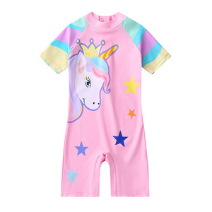 Traje de baño de una pieza con dibujos animados para niños, traje de baño de secado rápido con protección solar para niños, vacaciones en la playa de 4 a 8 años - Product Image 2