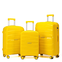 Set Koper Troli Perjalanan Multiwarna Grosir, Set Koper Bahan PP Keras dengan Roda Spinner dan Kunci TSA