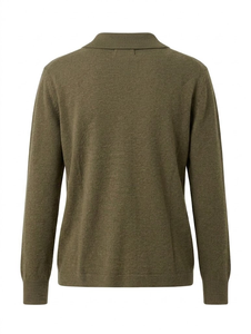 Pull en maille col en V pour femme (mélange viscose/nylon/polyester anti-boulochage, décontracté) – Forte demande et style directement assorti - Product Image 3