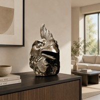 Tête de Coq en Bronze Coulé Artisanale - Sculptée à la Main, Pièce Personnalisable de Qualité Muséale, Sculpture en Bronze