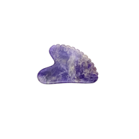 Planche de Gua Sha en Améthyste Naturelle, Outil de Massage Facial en Cristal pour la Beauté et la Relaxation, Grattoir en Améthyste Guasha