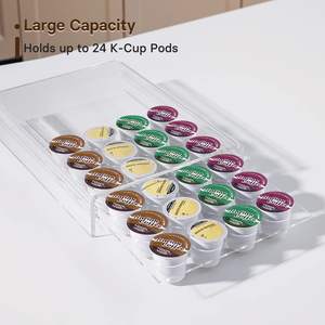 काउंटरटॉप ऐक्रेलिक k-कप पोड स्टोरेज ड्रॉअर बॉक्स आयोजक कॉफी और चाय पोड्स के लिए - Product Image 2