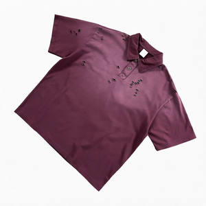 Custom Logo <b>Vintage</b> Washed Distressed <b>Polo</b> T <b>Shirt</b> Oversized Short Sleeve Knitted Cotton Men Streetwear Tee - Product Image 1