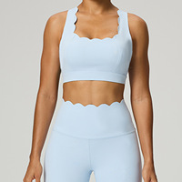 Sujetador deportivo de yoga para mujer con tirante oblicuo único, de alto soporte, sin espalda, de Spandex/Nylon, con encaje, para fitness
