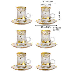 Tasses à eau en verre transparent créatives transfrontalières, tasses à café en verre gaufré, ensemble de tasses à latte - Product Image 2