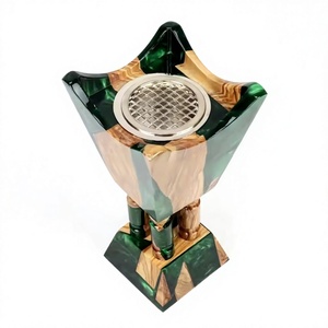 Quemador de Incienso Artesanal de Resina Epoxi y Madera de Sándalo Imperial Desert Noor, Ecológico, Religioso, Artístico, con Soporte para Anís Estrellado, de Lujo - Product Image 1