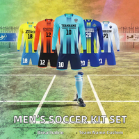 Ensemble de survêtement de football pour hommes Kuest, short et maillot à manches longues, tenue de football, ensembles d'uniformes d'entraînement de football, personnalisable