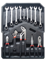 Coffret d'outils professionnel en aluminium de 1000 pièces avec chariot, comprenant un jeu de clés à douille de 187 pièces