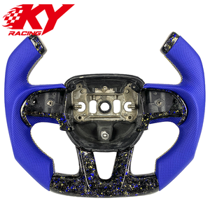 Volante deportivo de fibra de carbono forjado a color, estilo carreras, personalizado para Dodge Challenger Charger Durango SRT Hellcat R/T GT - Product Image 1