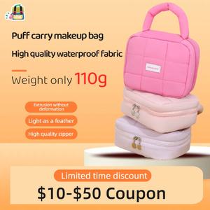 Bolsa de Cosméticos Acolchoada Personalizada Nécessaire de Lavagem Bolsa de Maquiagem para Viagem Puff Puffer Acolchoada Bolsa de Toalete Bolsa de Maquiagem - Product Image 2