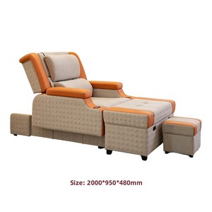Lit de massage électrique inclinable en PVC matelassé diamant, style luxe léger et minimaliste moderne, pour thérapie des pieds, manucure, nettoyage des oreilles et pédicure - Product Image 1