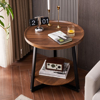 Table basse en métal à double niveau, durable, pour petit appartement, salon, chambre, table d'appoint, rangement, design moderne et minimaliste
