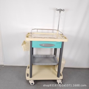 Carrito de Tratamiento Médico Kerry, Carro de Emergencia de ABS, Acero Inoxidable, Multifuncional, para Uso Hospitalario - Product Image 2
